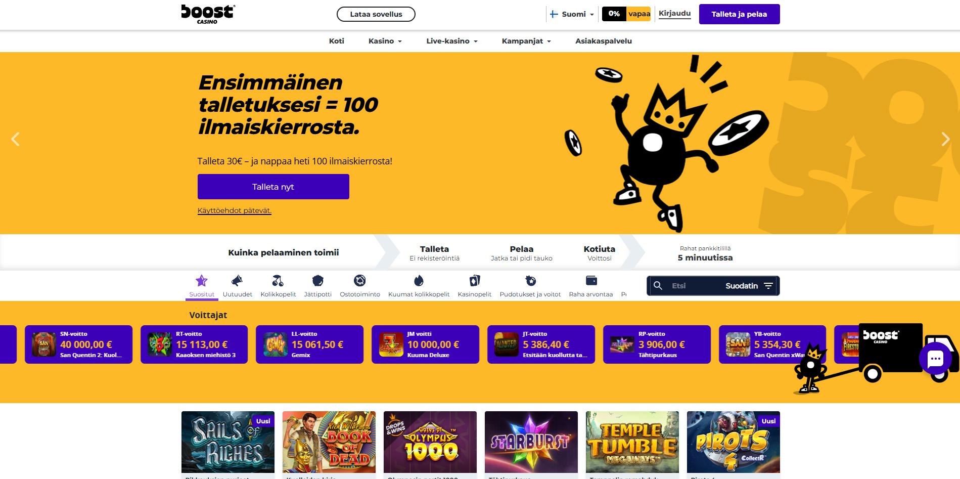 Boost Casinon etusivu