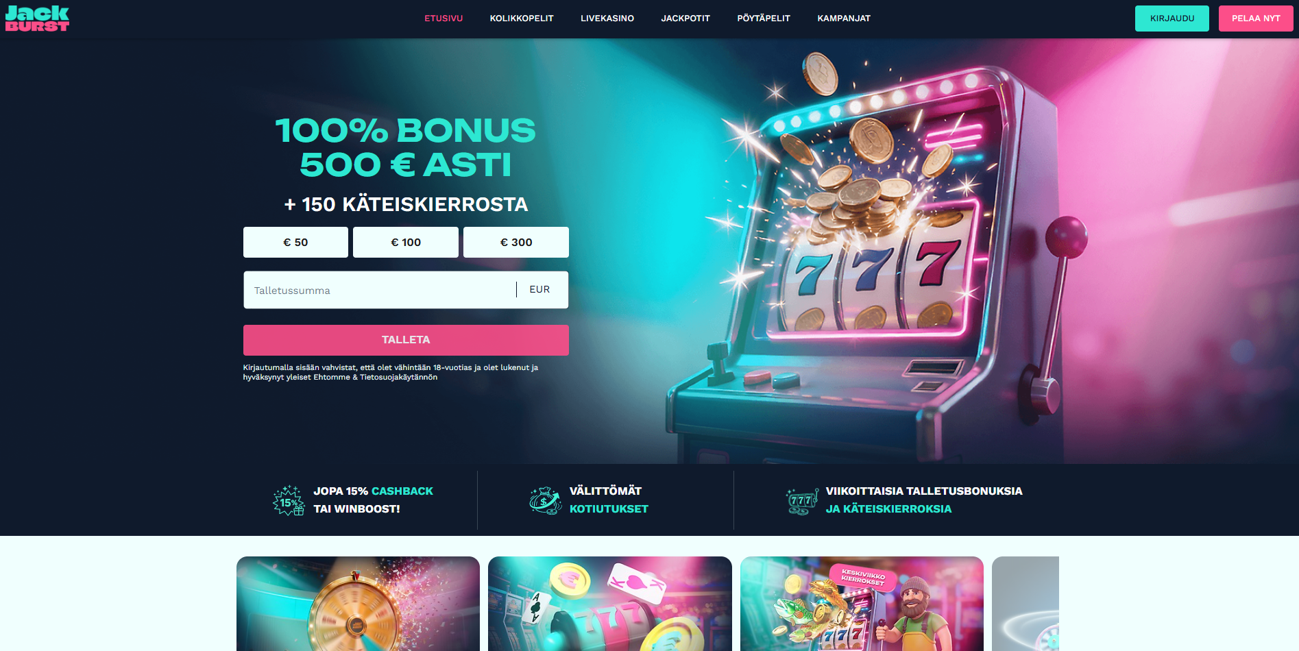 Jackburst Casinon etusivu